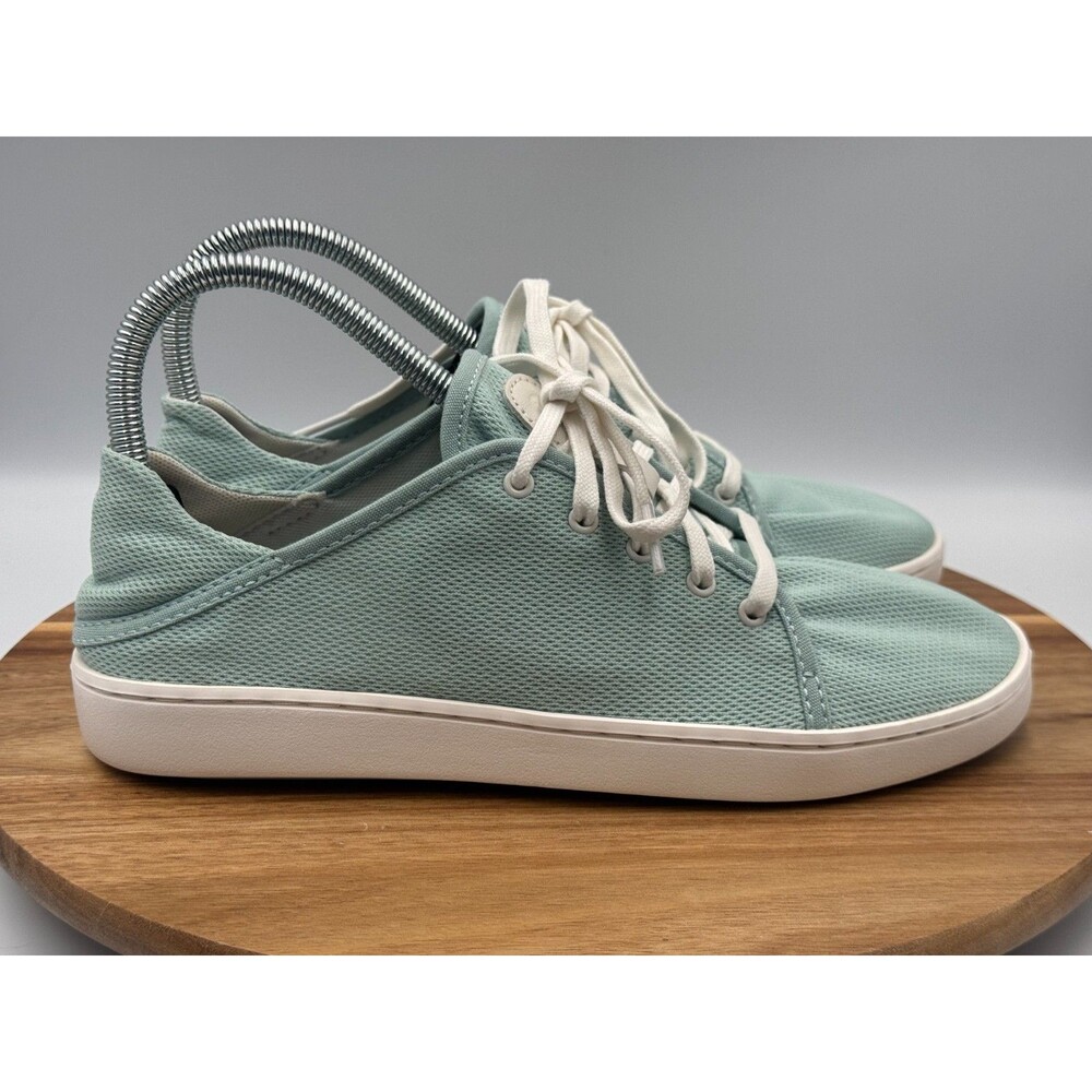OLUKAI Pehuea Li Womens Size 8 Swell White Sand Casual Lace Up Slip On Shoes NEW